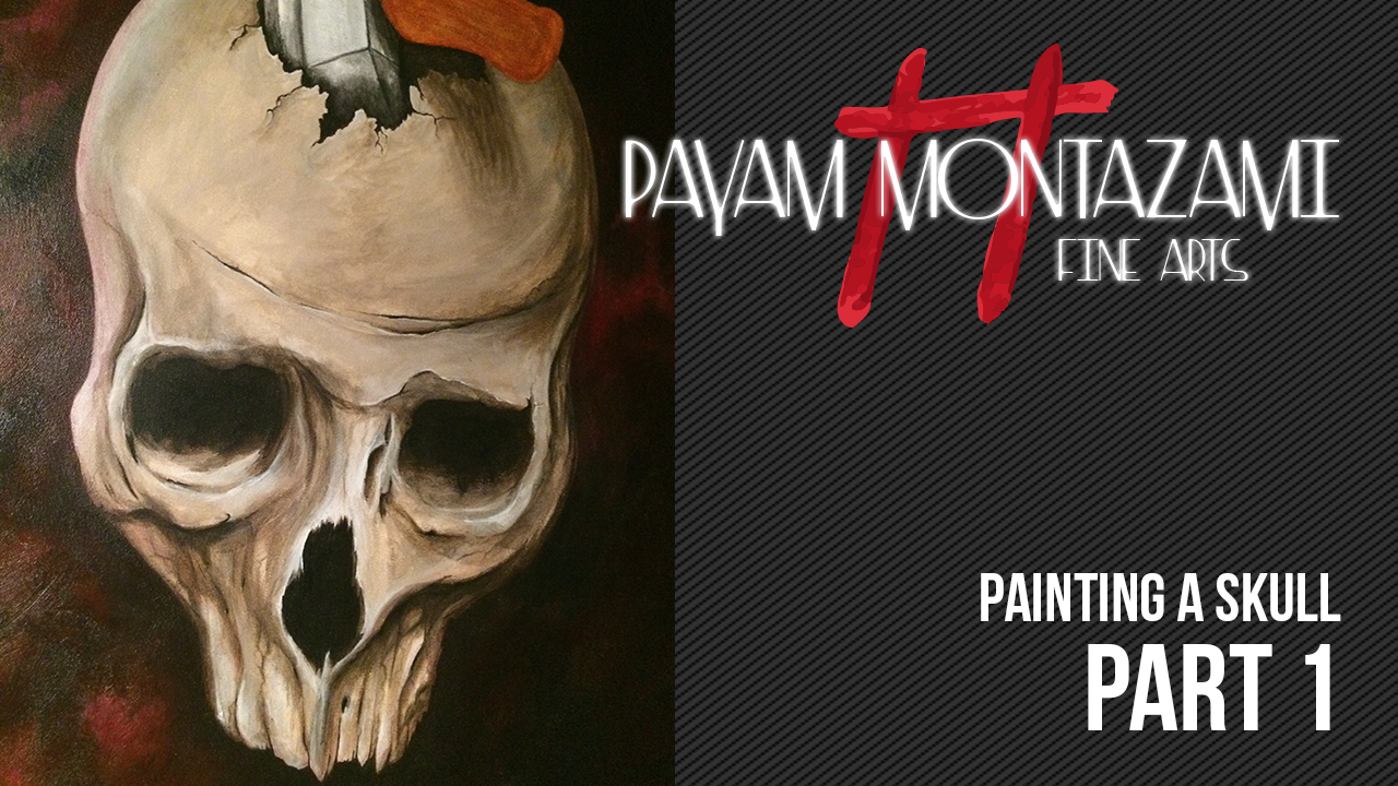 Custom painting a skull part 1 by Payam Montazami Custom painting a skull part 1 by Payam Montazami