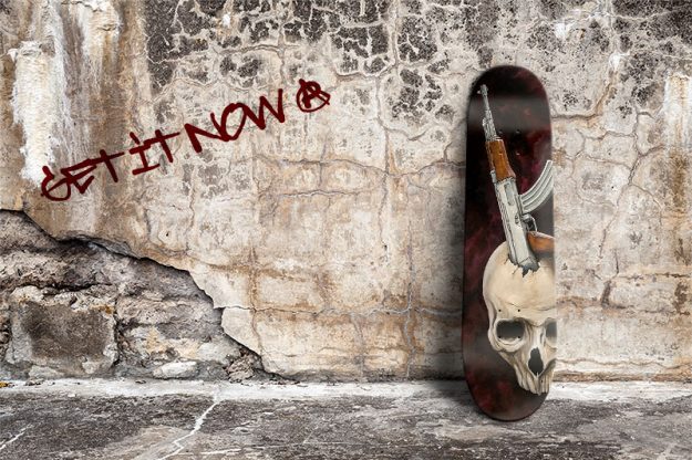 War Skateboard (Print) by Payam Montazami Fine Arts